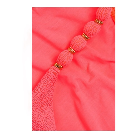 VIX PAULA HERMANNY Firenze Beads Cloqué Lowrise Bikini Briefs - Red NWT - Picture 3 of 7